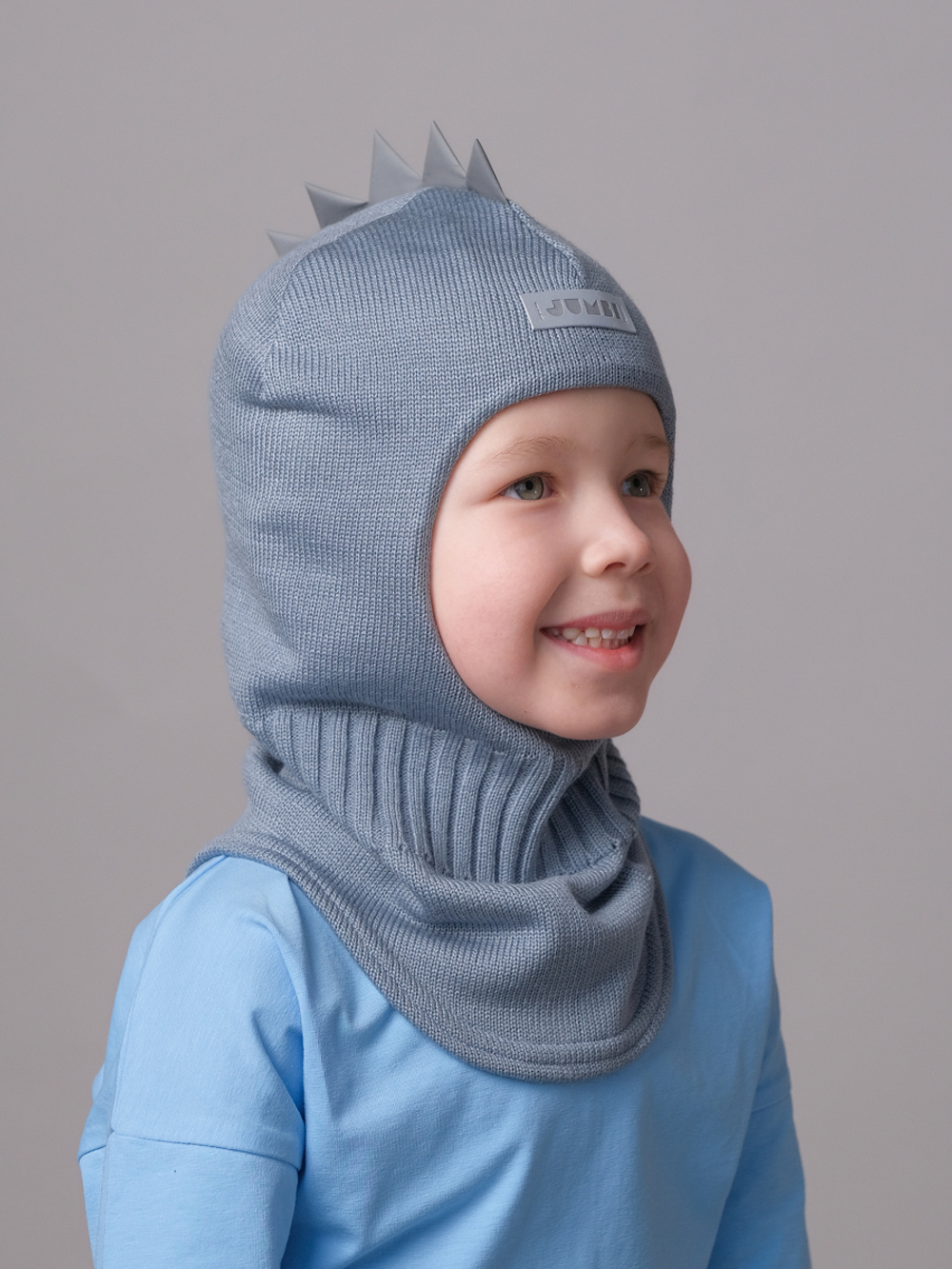 Шлем весенний/осенний вязаный (Джинс) ОРЕО