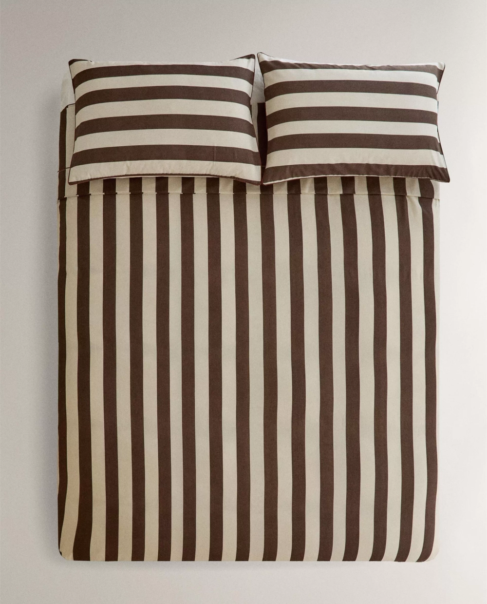 ZARA HOME ПОДОДЕЯЛЬНИК ИЗ ВАРЕНОГО ХЛОПКА, КОРИЧНЕВЫЙ