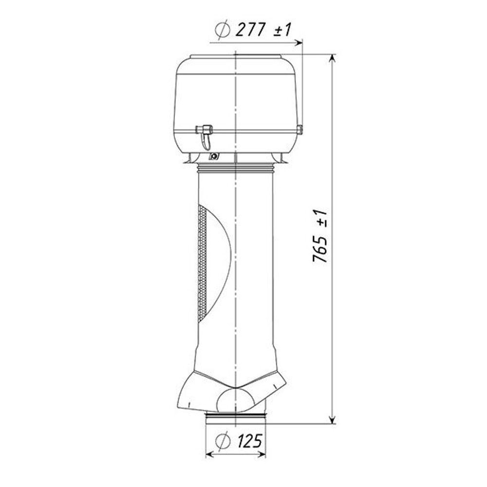Вент. выход утепленный c колпаком D160 высотой Н-700, проходной элемент универсальный