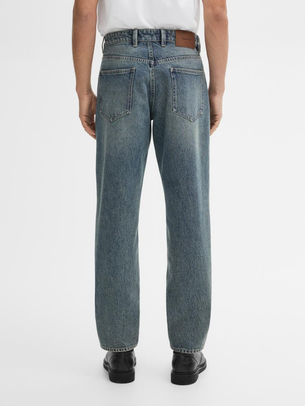 Massimo Dutti Зауженные джинсы из хлопка, индиго