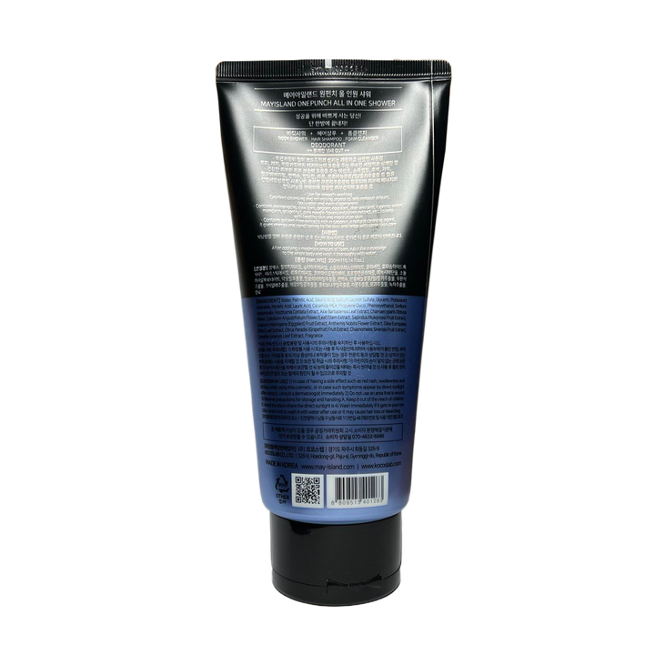 Средство для мытья лица, тела и волос May Island One Punch All in One Shower 3в1 для мужчин 300 мл