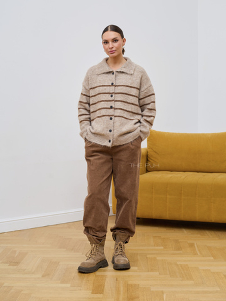 Коричневые вельветовые брюки