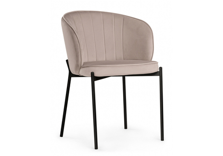 Стул на металлокаркасе Woodville Нейл латте, черный, ножки черные