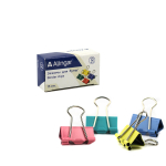 Зажимы для бумаг 15 мм, Alingar, цветные, уп. 12 шт