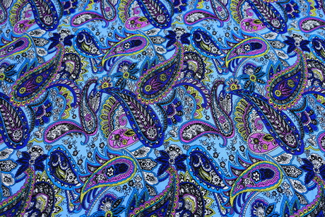 Вискоза голубая огурцы