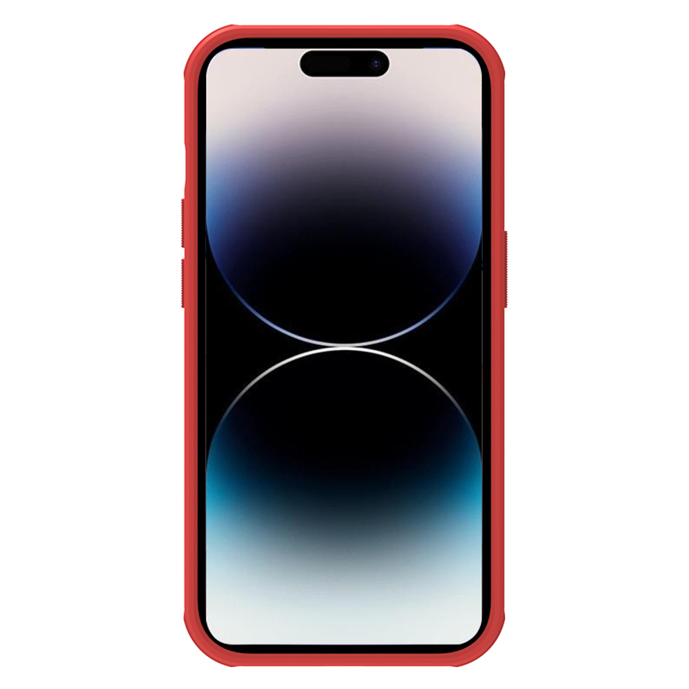 Усиленный защитный чехол красного цвета от Nillkin для смартфона iPhone 14 Pro, серия Super Frosted Shield Pro