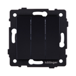 Выключатель 3-клавишный 10А/250В, черный Kollinger REA-S-012BK для Aspekt, Eleganz, Reflex