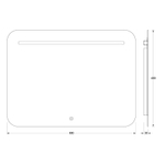 Зеркало Evoform со встроенным LED-светильником 6,5 W 80х60 см Сенсорный выключатель