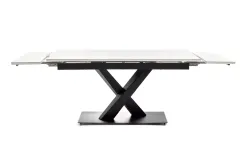 "Юпитер" стол интерьерный раздвижной обеденный из керамики, цвет белый глянцевый