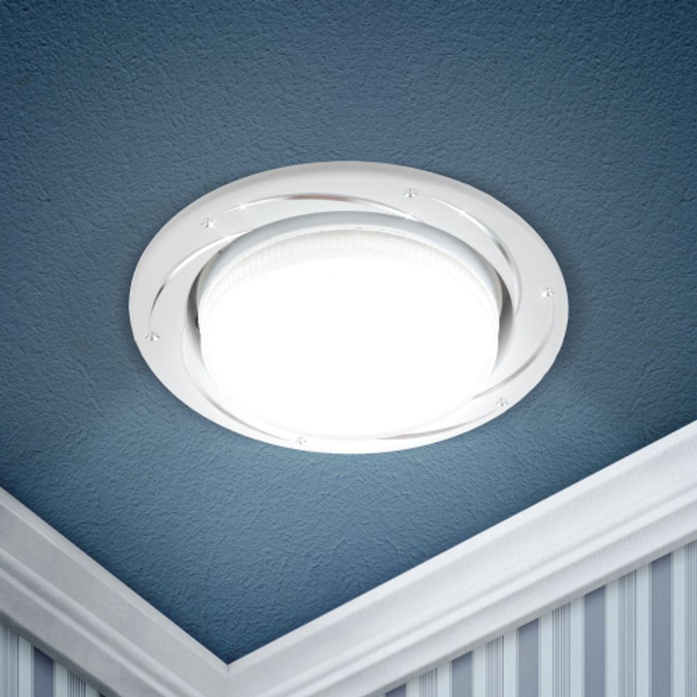 Светильник встраиваемый ЭРА KL 77 AL/WH /1 под лампу GX53 серебро/белый | Встраиваемые светильники Для ламп GX53