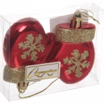 Ёлочные игрушки «Волшебные варежки» 6 см (набор 2 шт), Красный