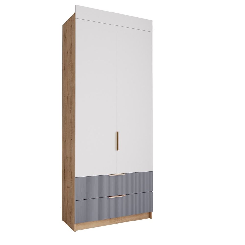 Шкаф 900 с ящиками Лавис ШД 900.1 (Дуб бунратти/Серый эмалит)