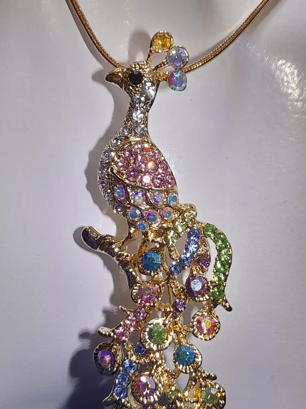 Брошь-кулон Жар-птица на ветке золото