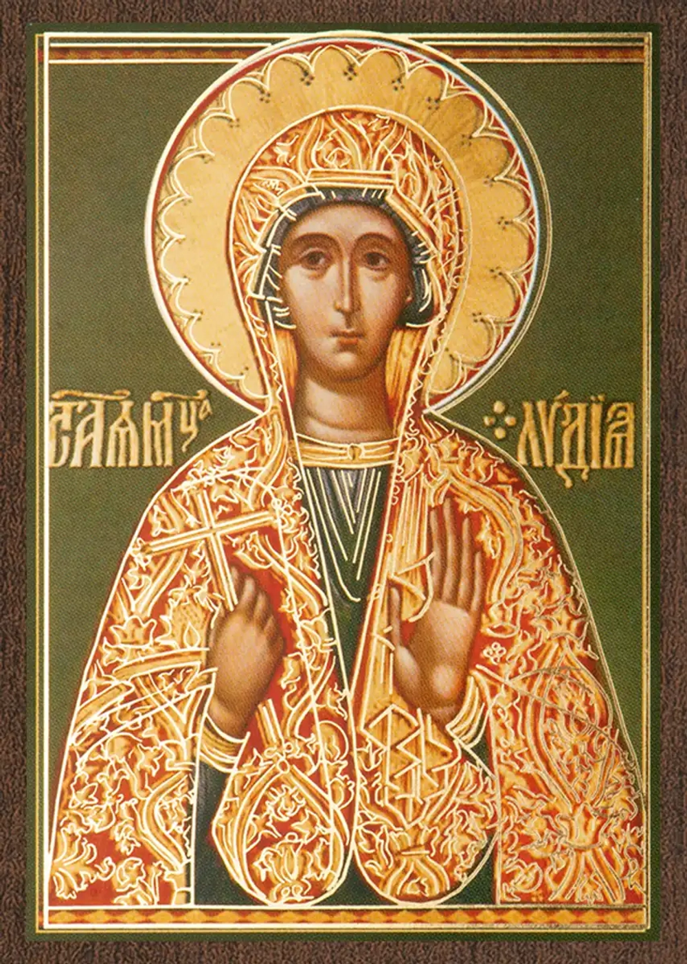 Икона "Лидия Иллирийская" 6х9 на МДФ-6