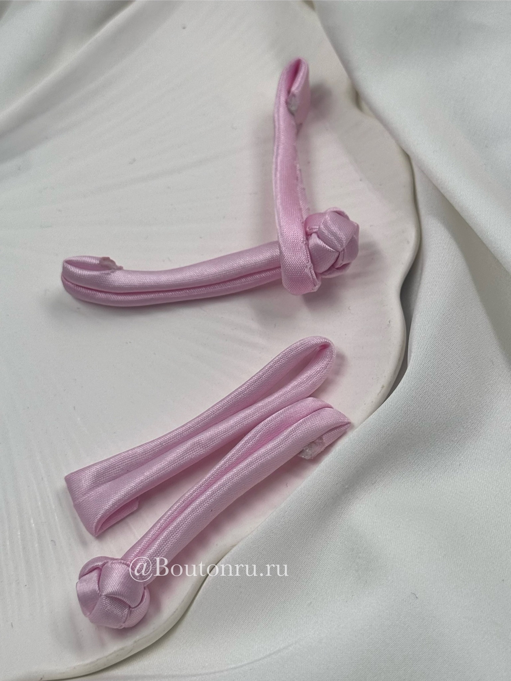 Застежка клевант узел розовая (китайская пуговица)