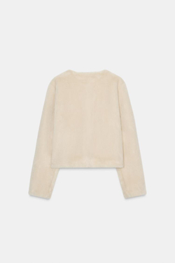 ZARA КУРТКА-ДУБЛЕНКА С НАВЕСНЫМИ ЗАСТЕЖКАМИ, ЭКРЮ