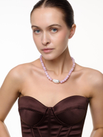 Колье "Pearl caramel pink" Gold