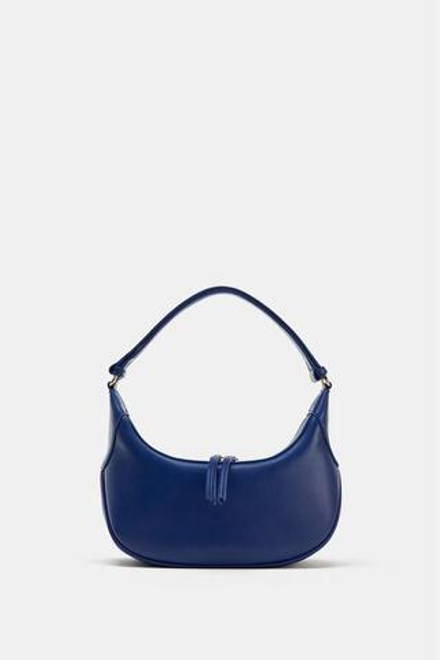 ZARA ОВАЛЬНАЯ СУМКА С ПЛЕЧЕВЫМ РЕМНЕМ, СИНИЙ