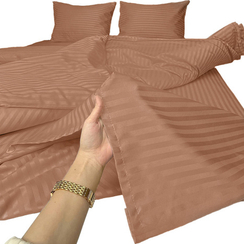 Сатин-страйп "Ореховый" | ш.240 см | 130 г/м² | хлопок-100%