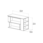 Угловой поворотный стол ДОМУС СТР02 серый, 135х60 см