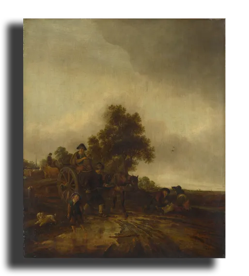 Репродукция "Исаак Янс ван Остаде - Дряхлая повозка"