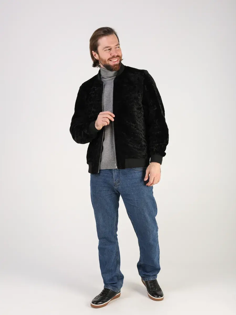 Дубленка зимняя натуральная двухсторонняя шуба бобмер