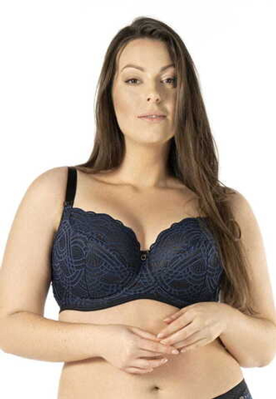 Красивый бюстгальтер Debora с чашками на тонком поролоне (Размер: 70H) (Цвет: темно-синий)