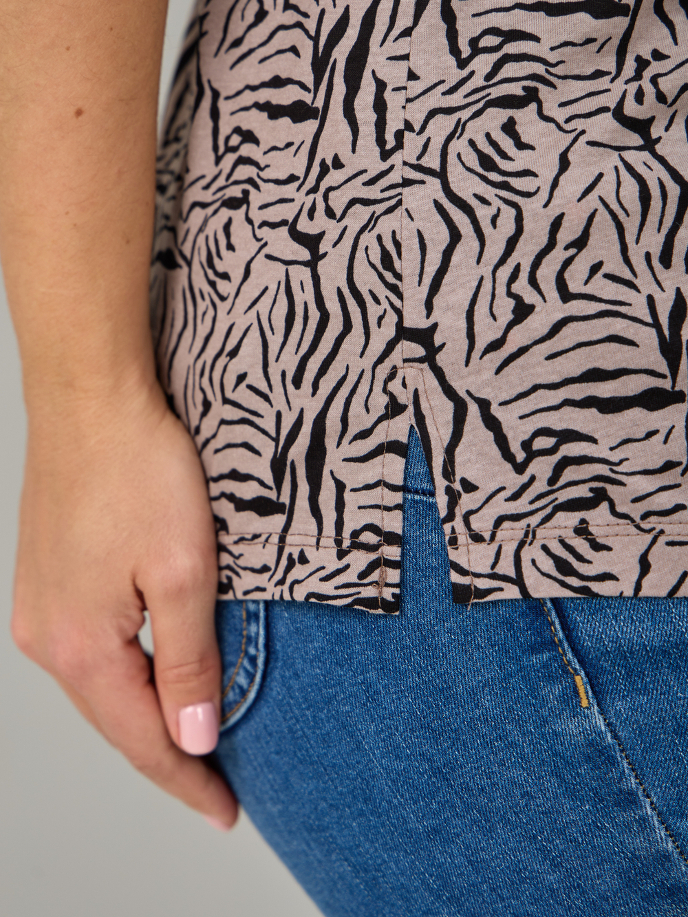 Блузка БЛ-122/бежевый-зебра