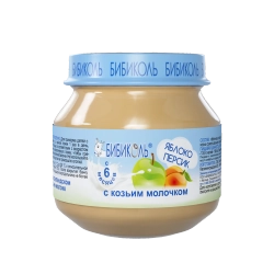Бибиколь пюре Яблоко-персик-козье молочко с 6 месяцев 80 г
