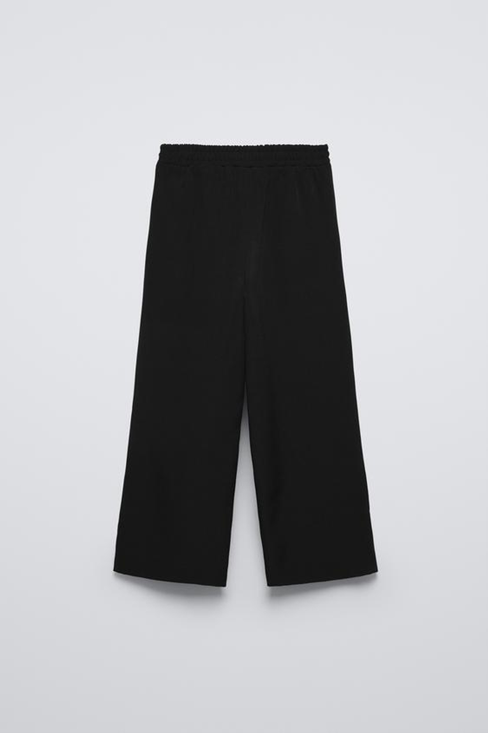 ZARA БРЮКИ С ШИРОКИМИ ШТАНИНАМИ И ВЫШИВКОЙ И БАНТОМ, ЧЕРНЫЙ