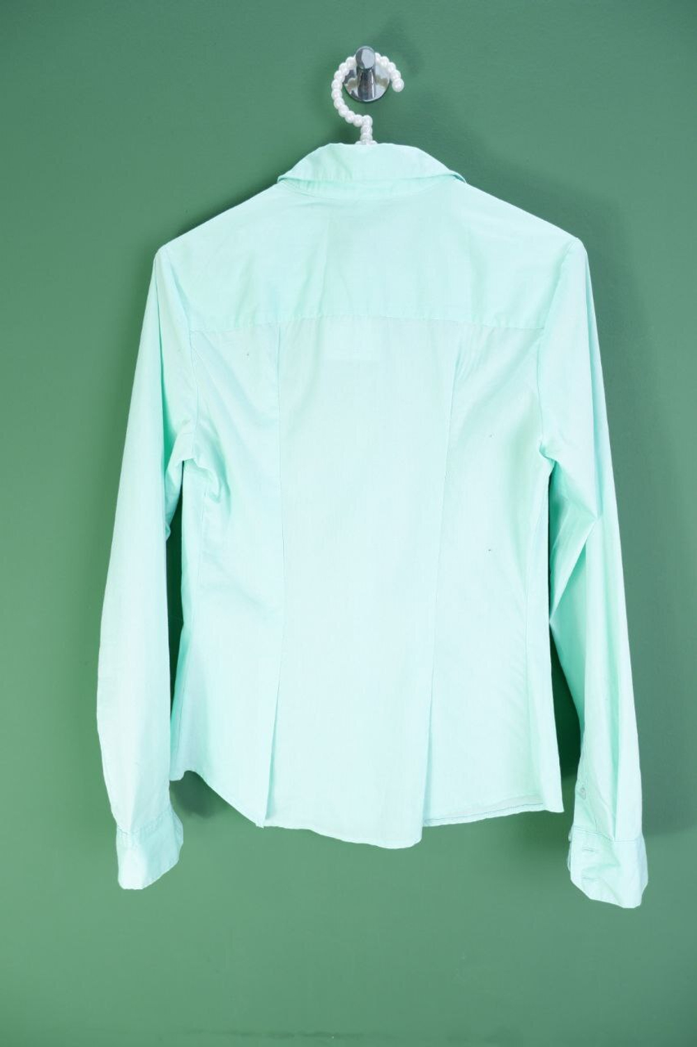 Рубашка Zolla хлопковая в мятном оттенке 42 размер