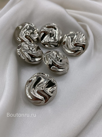 Пуговицы серебристые с жатым эффектом