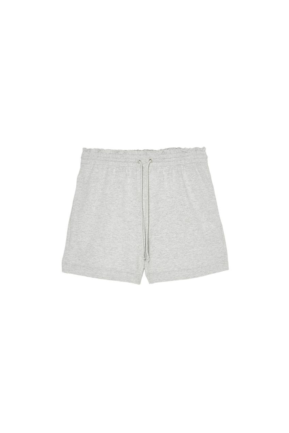 ZARA X BENITO ANTONIO ХЛОПКОВЫЕ ШОРТЫ С ЭЛАСТИЧНЫМ ПОЯСОМ, СЕРЫЙ МЕЛАНЖ