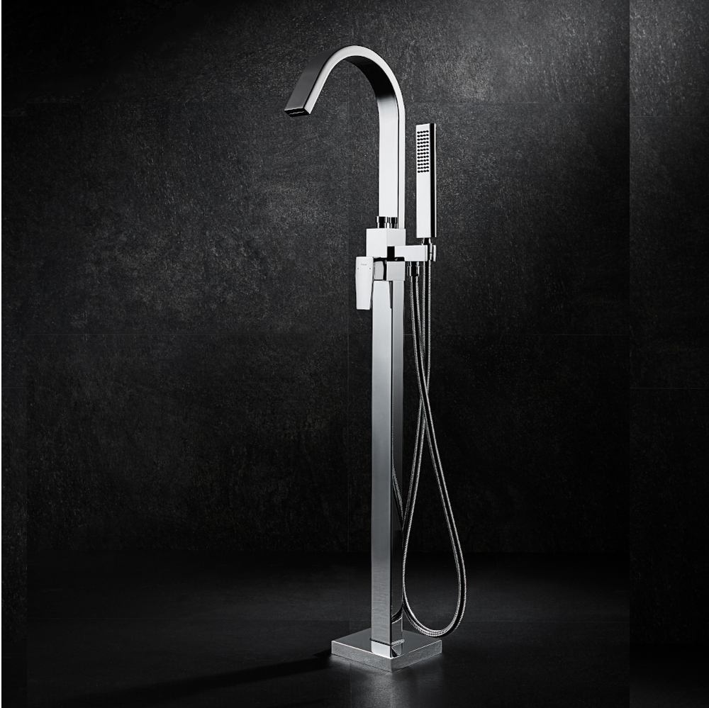 Смеситель для ванны Black&White Universe отдельностоящий, серебристый хром (U3311)