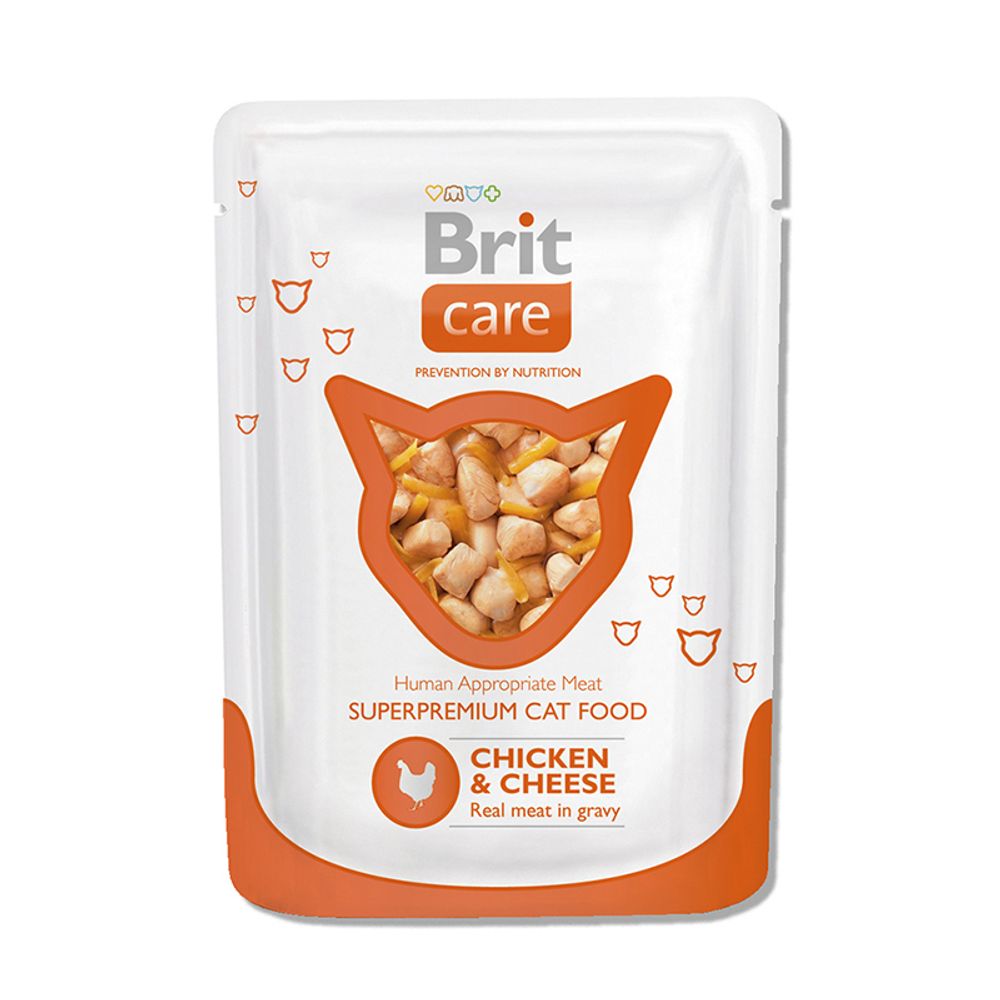 Пауч Brit Care cat Chicken&amp;Cheese курица и сыр для кошек 80 г