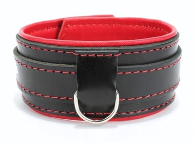 Черный ошейник с красным подкладом (Цвет: черный с красным)