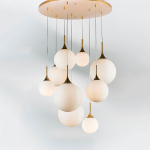 813092 Люстра GLOBO 9х40W E14 золото/белый