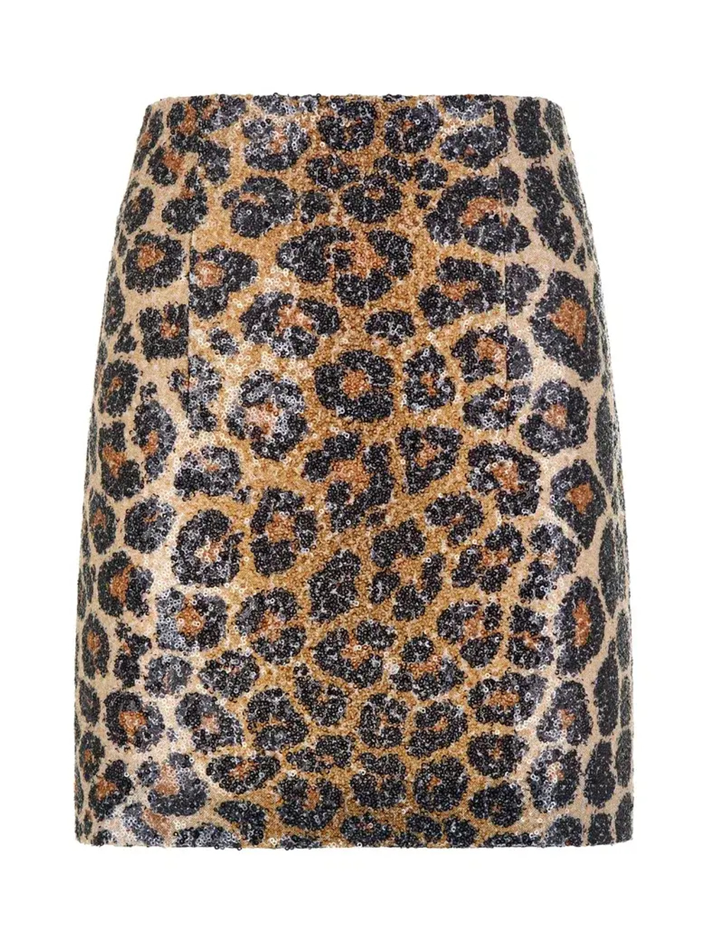Юбка мини леопард с пайетками