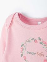 Лонгслив с баской и принтом "Чайная роза" 0+