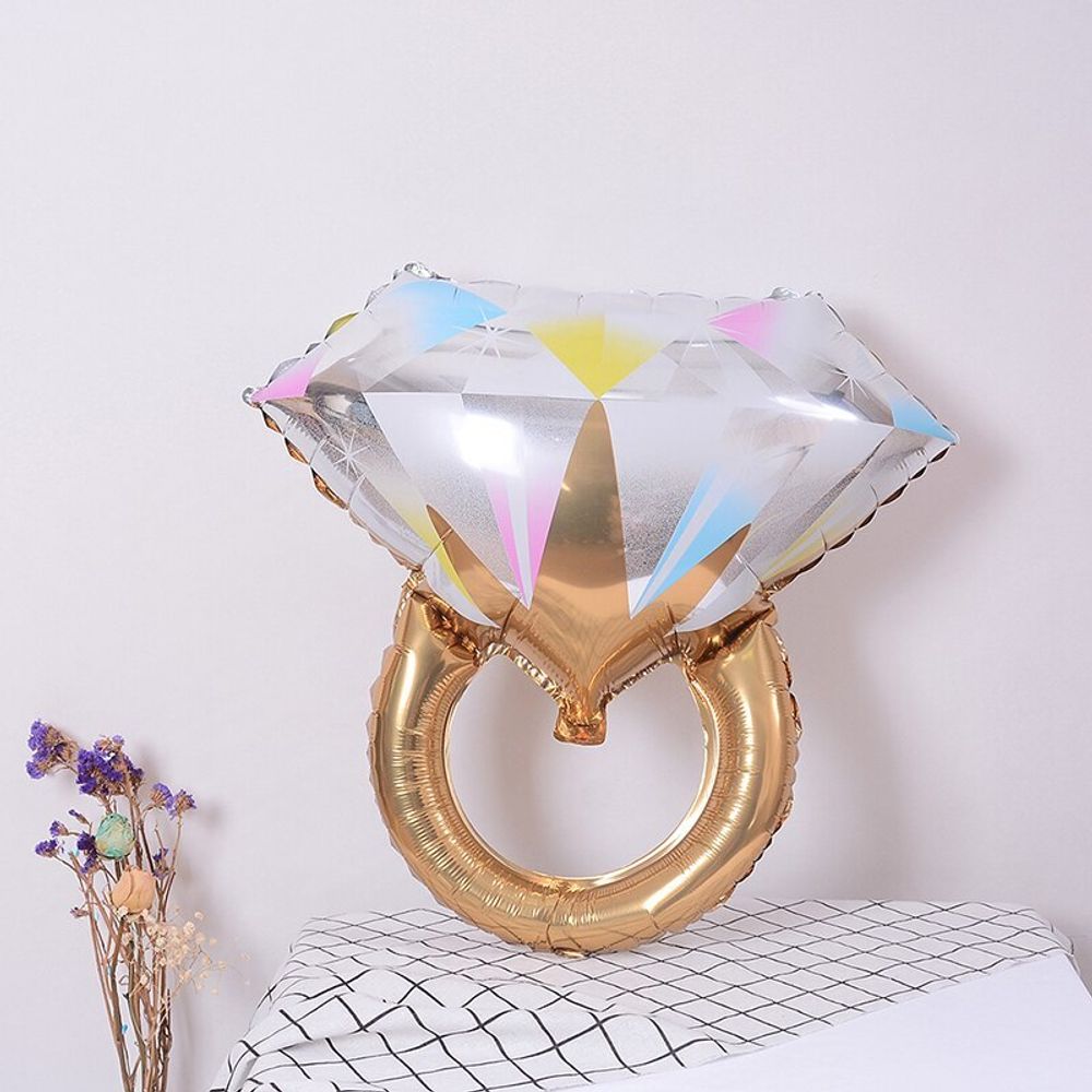 Шар (27"/69 см) Фигура, Кольцо с бриллиантом, Золото