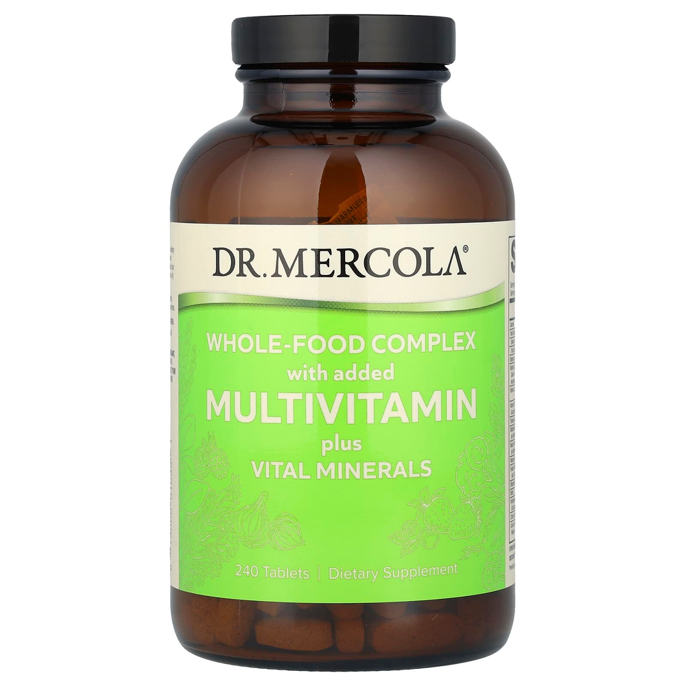 Dr. Mercola, комплекс из цельных продуктов с мультивитаминами и необходимыми минералами, 240 таблеток