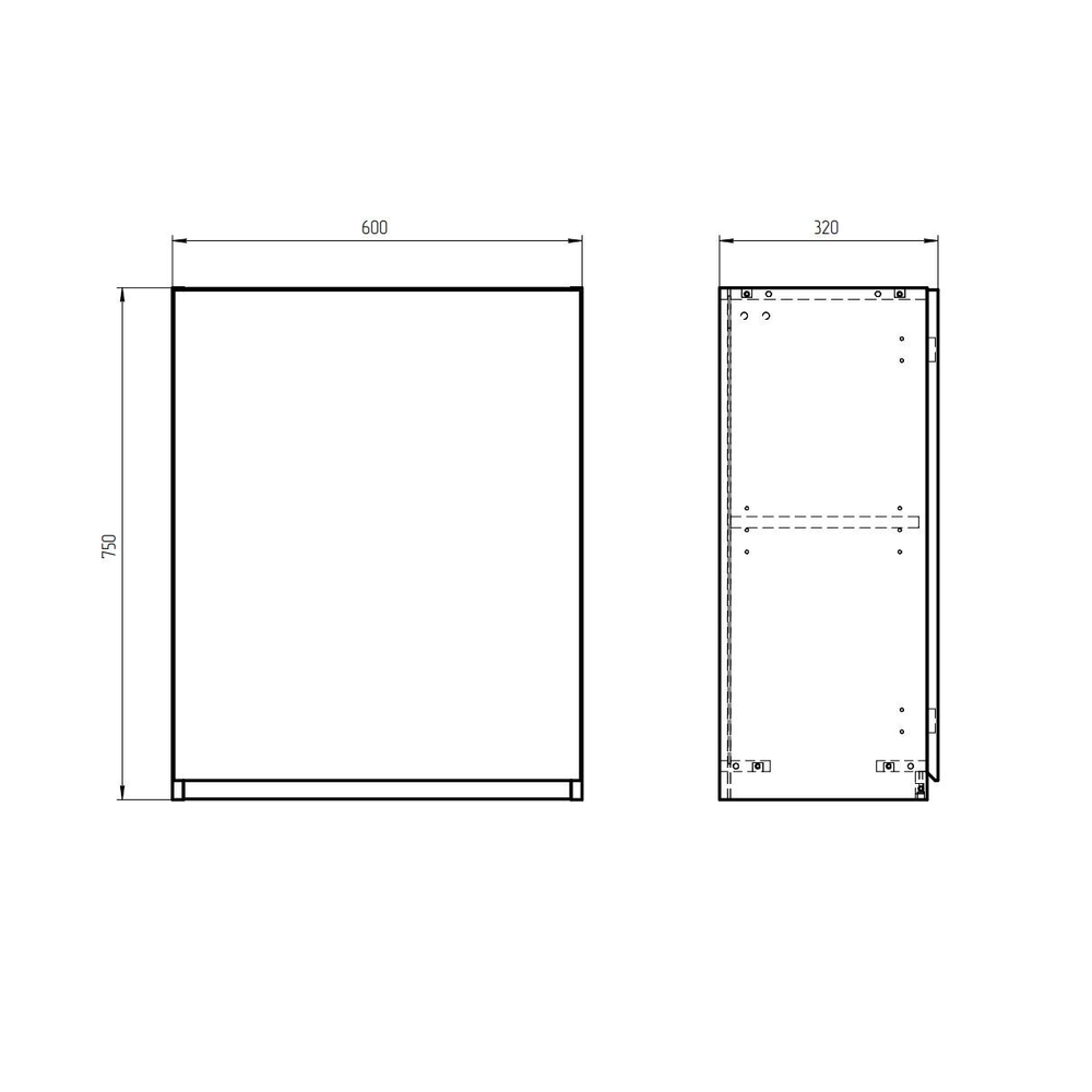 Навесной кухонный шкаф Севилья, 30х32х75, кухонный модуль с дверью, белый, Dipriz