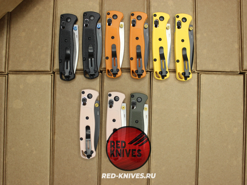 Нож Benchmade 533 Bugout Mini - желтый нейлон, клинок черный RK/Н27