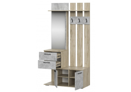 Прихожая Woodville Вальс ВШ-1 дуб крафт серый, бетонный камень