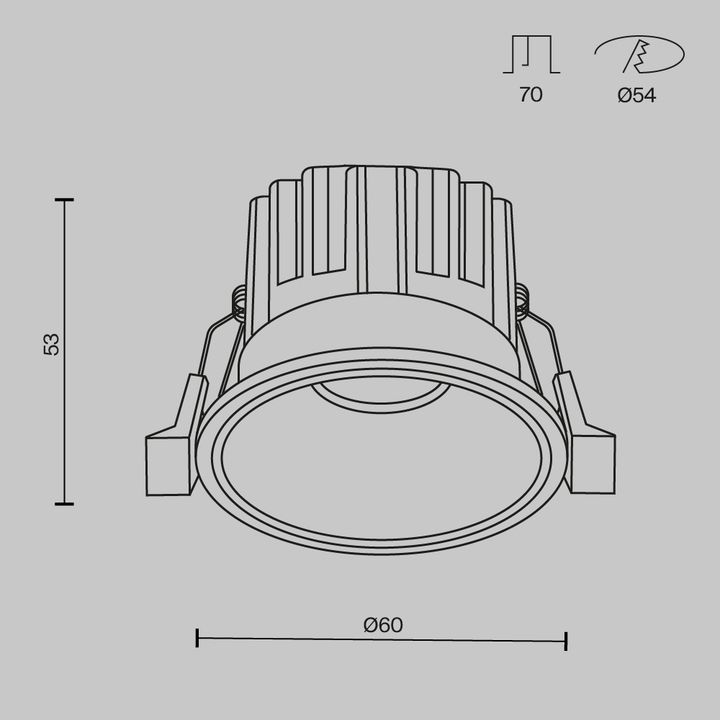 Встраиваемый светильник Maytoni Technical Downlight Round DL058-7W2.7K-B