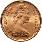 Великобритания 1/2 нового пенни 1971 UNC