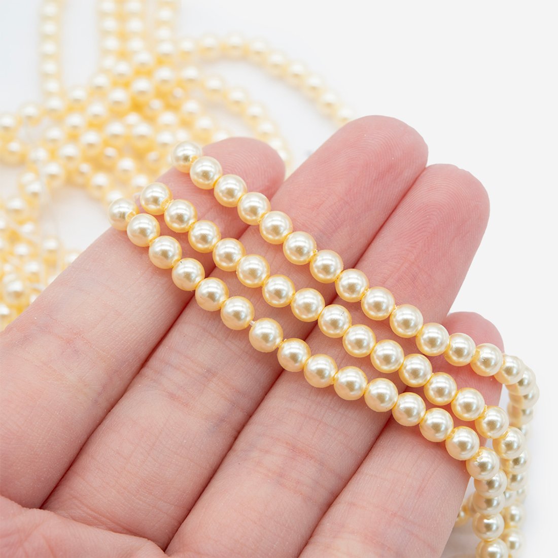 Хрустальный жемчуг, оттенок "Honey", шар 4мм