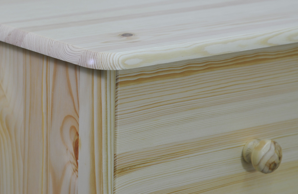 Комод, 113х35х73, Хаба, с ящиками, для одежды, деревянный, прозрачный лак, Dipriz