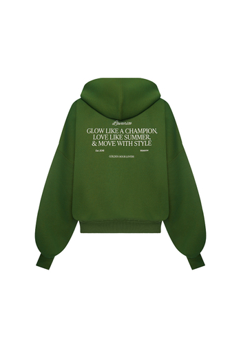 Толстовка на молнии с принтом Тёмно-зелёный