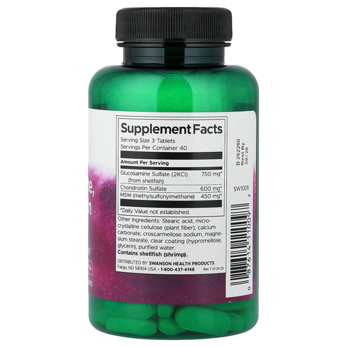 Swanson Vitamins, Глюкозамин, хондроитин и МСМ, 120 таблеток
